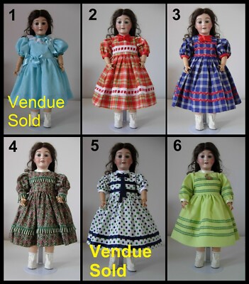 antique doll dress SFBJ twin Kestner Halbig Heubach antique doll