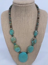 Beautiful  Jay King DTR mine find  sterling 925 Oval turquoise beads necklace