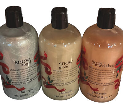 Philosophy Shampoo Bubble Bath Gel Snow Globe, Snow Angel, Frosted Snowflakes
