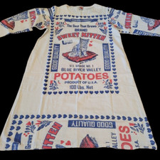 Flour Sack Dress Sweet Kitten Vintage Look Feed Sack Garden Hippie Boho One Size
