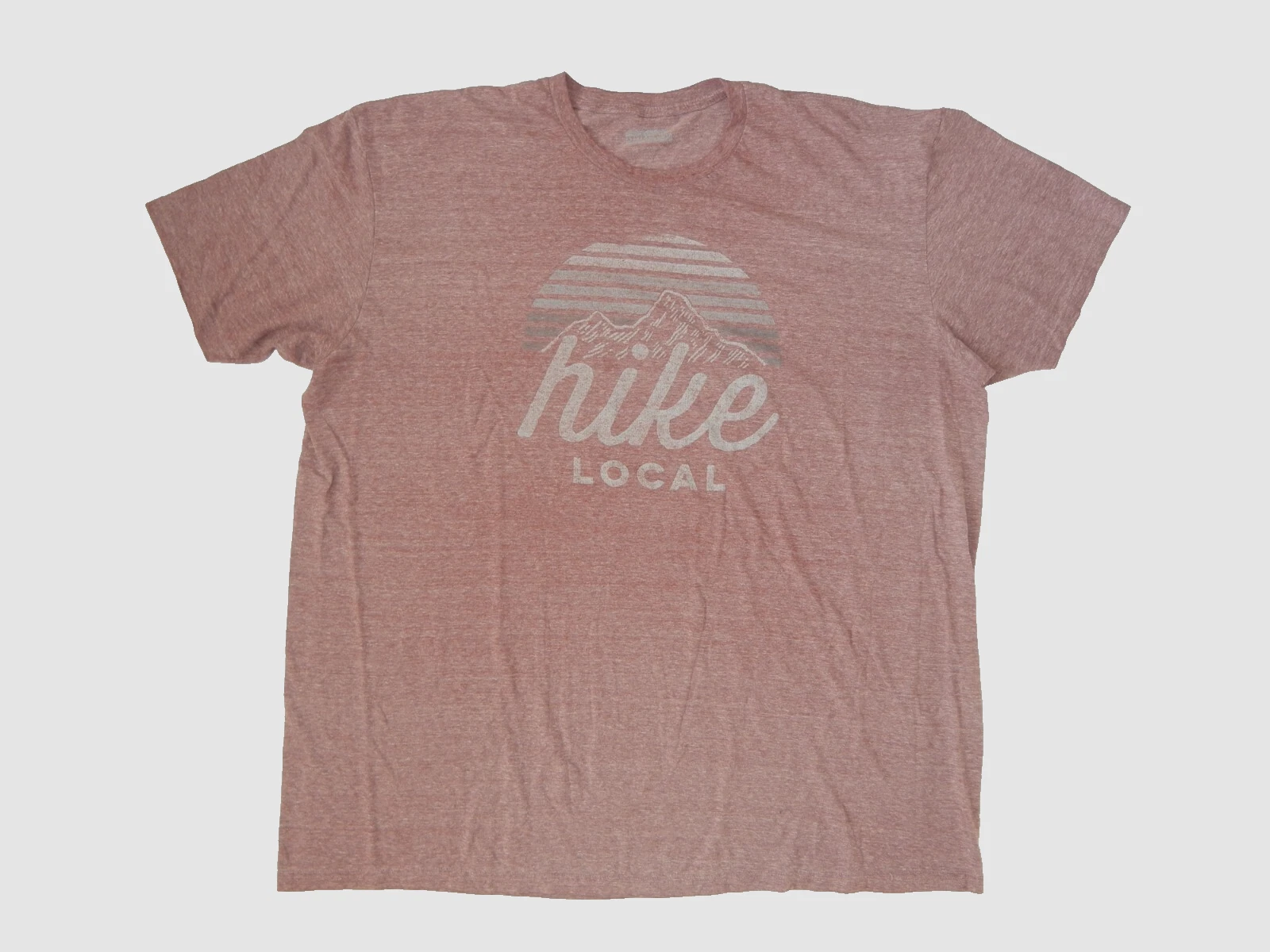 "HIKE LOCAL" Red Thin Poly/Cotton HIKING T-SHIRT Outdoors Camping Gym Men's 3XL