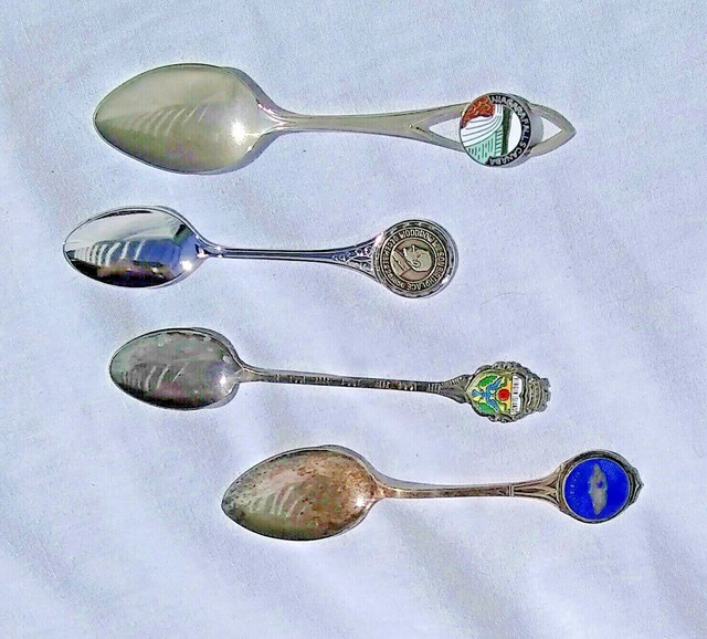 Lot of 4 miniature collectible souvenir spoons eBay