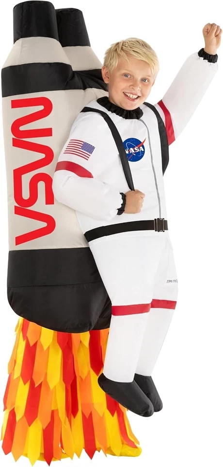 Kids Jetpack Inflatable Costume Boys Astronaut Rocket Jet Pack Pick Me Up Suit - Image 2 of 4