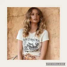 Spell & the Gypsy collective love potion Riders organic girlfriend tee T Shirt S