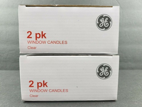 (2) GE 2 Pk Window Candles Set Clear 8.5" Holiday Celebration Party Lights NEW - Picture 10 of 12