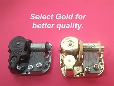 Gold Music Box Movement 18 Note Sankyo - Hard to Find Songs A thru N - Musical