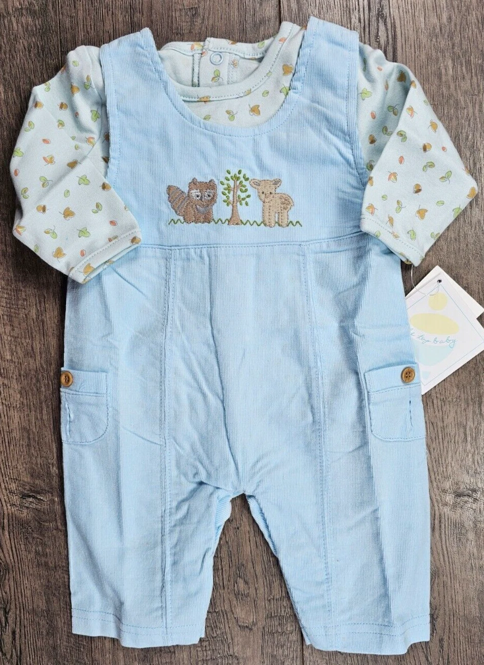 Baby Boy Clothes New Le Top Newborn Blue Forest Friends Corduroy Overalls Outfit