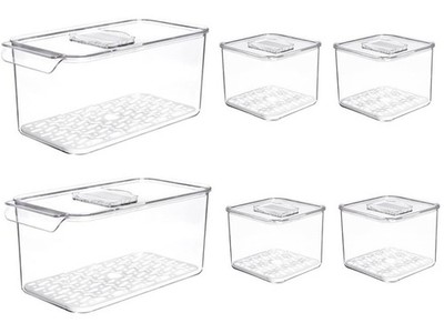 Produce Saver Containers for Refrigerator - Stackable Kitchen Organizer Keepe...