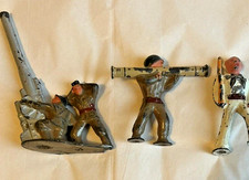 3 Barclay Manoil Cast Lead Army Soldiers Firing Cannon, Bazooka,  Sailor WW1
