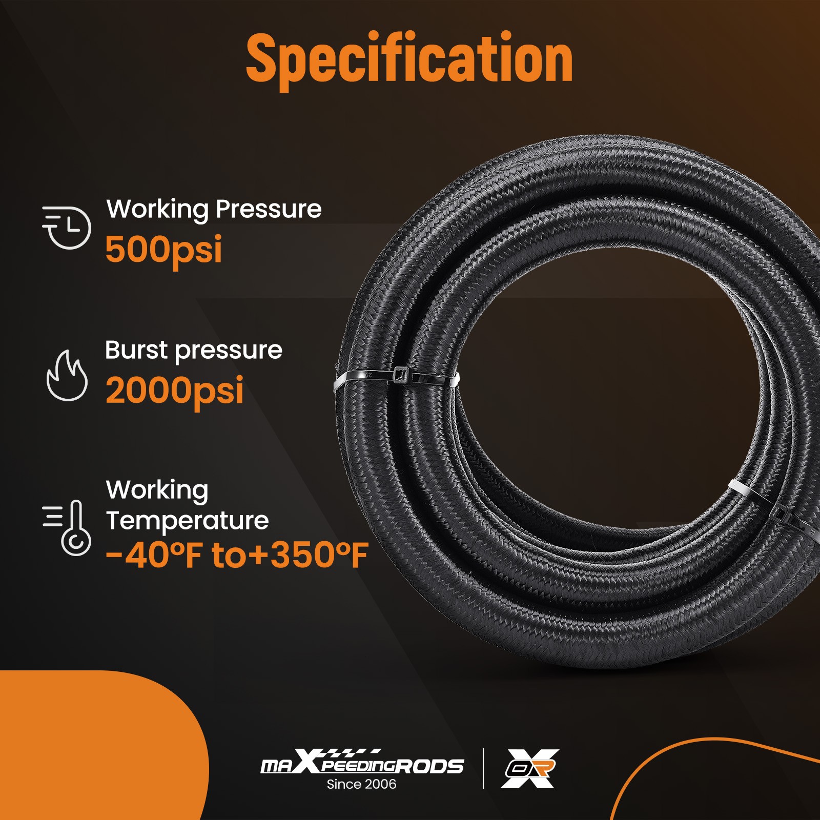 AN10 -10AN Fitting Stainless Steel Braided Oil Fuel Hose Line Kit 12 Feet set - Image 3