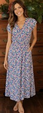J Crew XS Wrap Dress Midi Floral Viscose Cottagecore Garden Party Wedding Guest