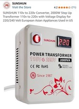 2000W Step-Up Transformer 110V to 220V Voltage Converter