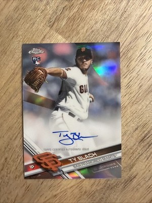 Ty Blach 2017 Topps Chrome Rookie Auto #RA-TBL Refractor /499 SF Giants