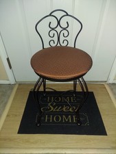 Vintage Retro Metal Vanity Chair Stool Hollywood Regency Mid Century Modern 25" 