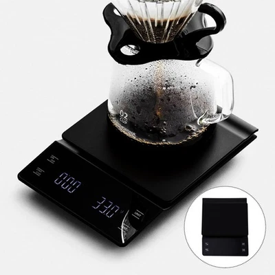 3 Kg/0.1g Digital Weighing Scales Mini Coffee with Timer Espresso Compact - Image 1 of 4