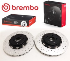 FOR MERCEDES C63 AMG 12- FRONT BREMBO 2 PIECE FLOATING DRILLED BRAKE DISCS 390mm