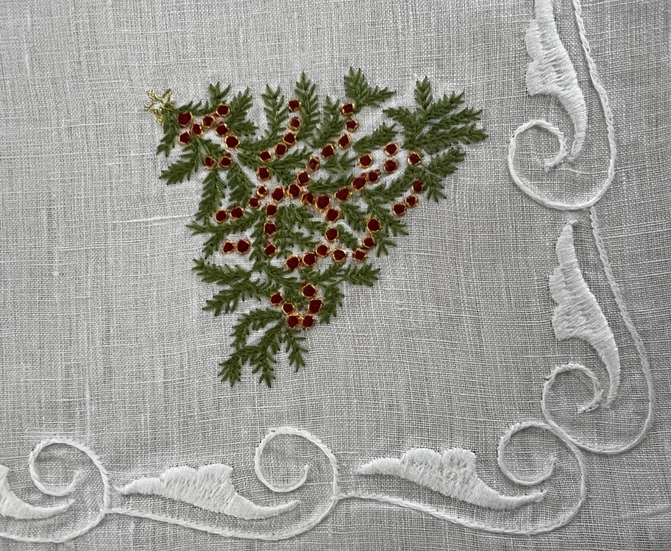 Schweitzer Linen Merry Merry Collection gorgeous set of twelve 20" napkins NEW - Image 2 of 4