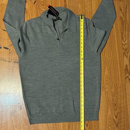 NEW Nordstrom Thermolite Gray Long Sleeve 1/4 Zip Collared Wool Blend Sweater M - Picture 11 of 11