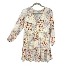 American Eagle Peasant Dress Knee Length Floral Long Sleeve Size XS Cottagecore