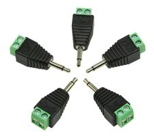 Zdycgtime 3.5Mm TS Mono Male to 2 Pin Screw Terminal Female AUX Headphone Balum 