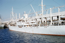 Wilmington Harbor 1955 Ship Boats Los Angeles Calif Red Kodachrome Color Slide