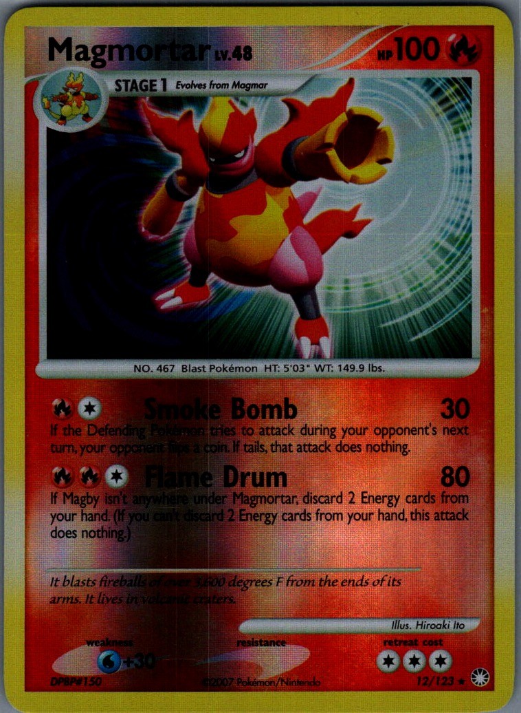 Magmortar Reverse Holo Holo Rare Mysterious Treasures 12/123 NM