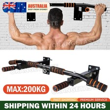 Chin Pull Up Bar Gym Workout Wall Mounted Fitness Exercises Power Home Doorway