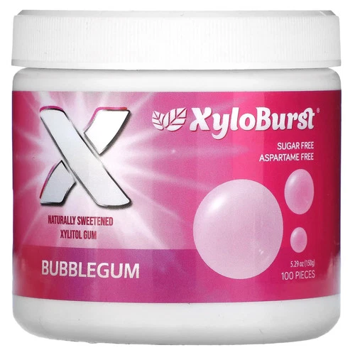 Xylitol Gum, Bubble Gum, 100 Pieces, 5.29 oz 150 g