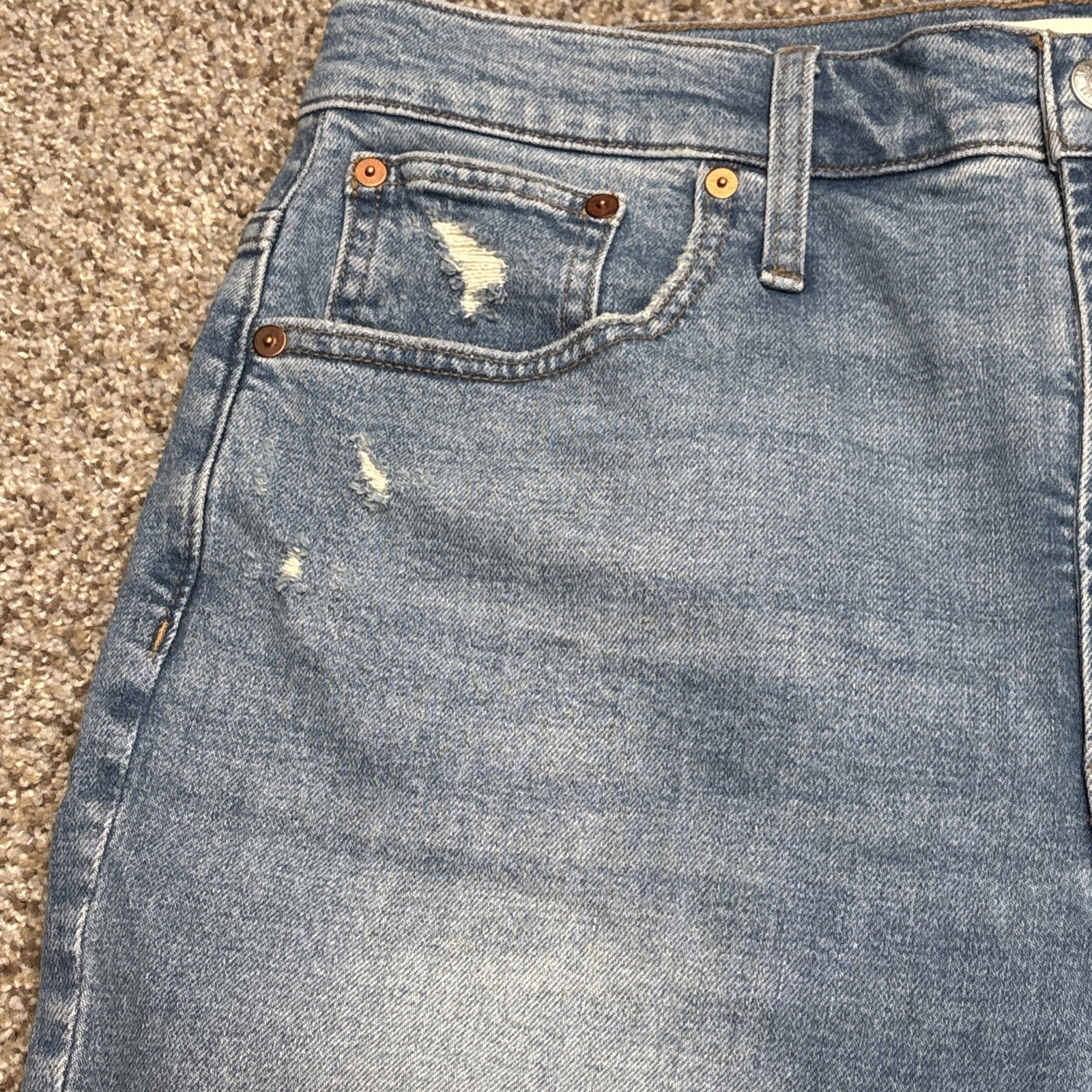 $135 NWT Madewell The Perfect Vintage Jean Distresssed Size 30 Fits 33 X 28 - View 3