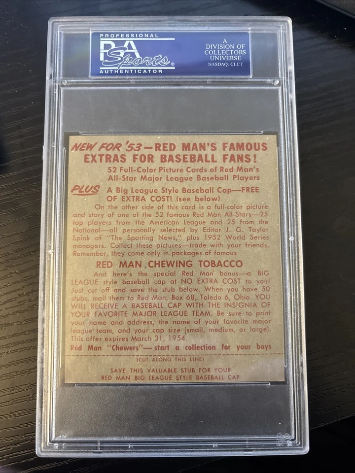 1953 Red Man Tobacco Eddie Robinson #11 - Image 2 of 2