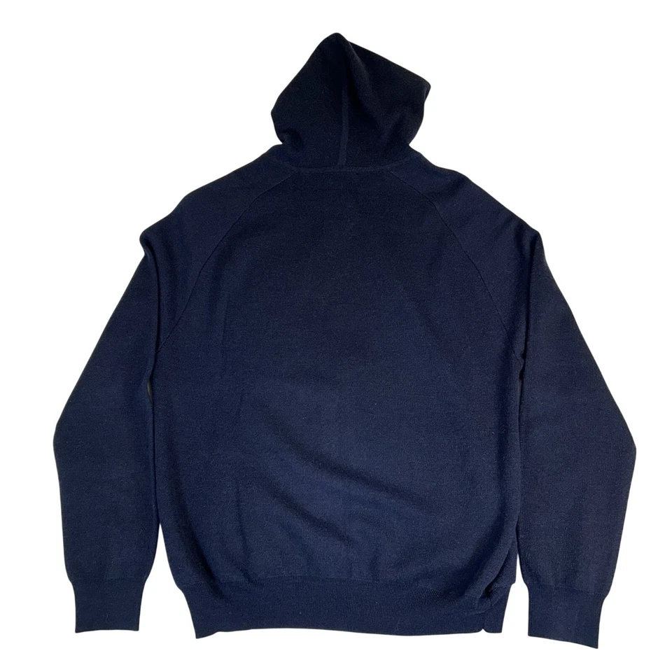 Мужской свитер с капюшоном на молнии Toscano шерстяная смесь глубокий темно-синий размер большой - Изображение 4 из 4