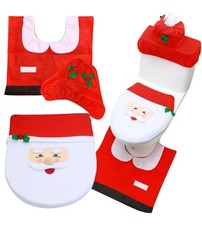 Copriwater Natalizio Set da Bagno Babbo Natale Copri Water Tappeto Rotolo