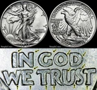 1943-D Walking Liberty Half Dollar DDO Doubled Die Obverse BU Details Cleaned