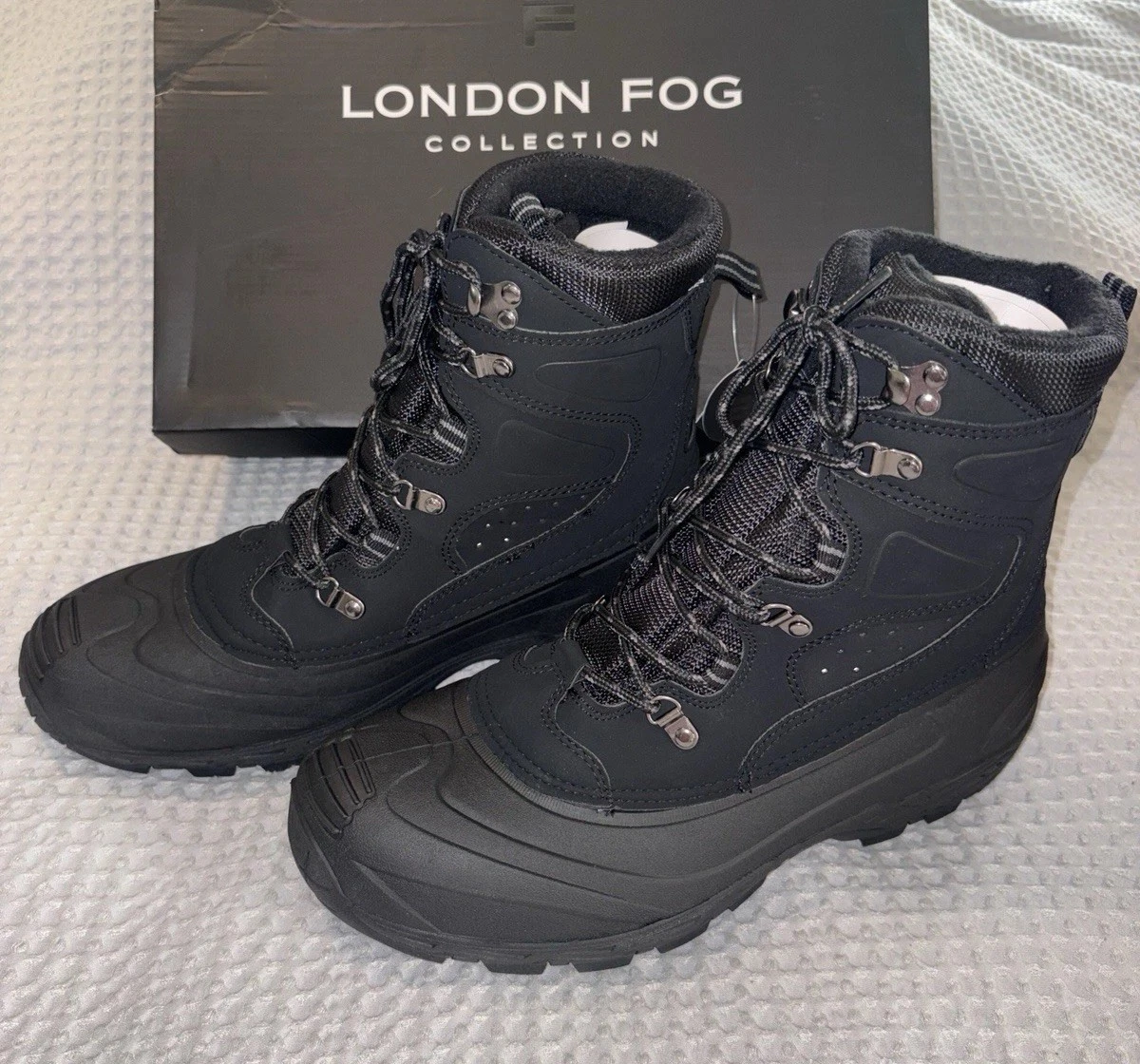 London Fog men’s Black Waterproof Lace-Up Boots sz 9.5 Amazon.com | LONDON FOG Breckenridge Waterproof Mens Winter  main image 4