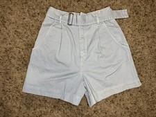 ZARA Borsa di carta con cintura vita alta pantaloncini casual viaggio spiaggia costiera taglia XS 26"