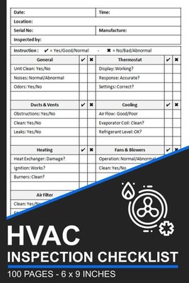 HVAC Inspection Checklist: HVAC Safety & Maintenance Inspection Forms Book | Rec