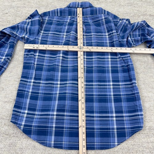 Ralph Lauren Shirt Men Large Blue Button Up Lightweight Oxford Cloth Plaid Dress - Picture 8 of 12