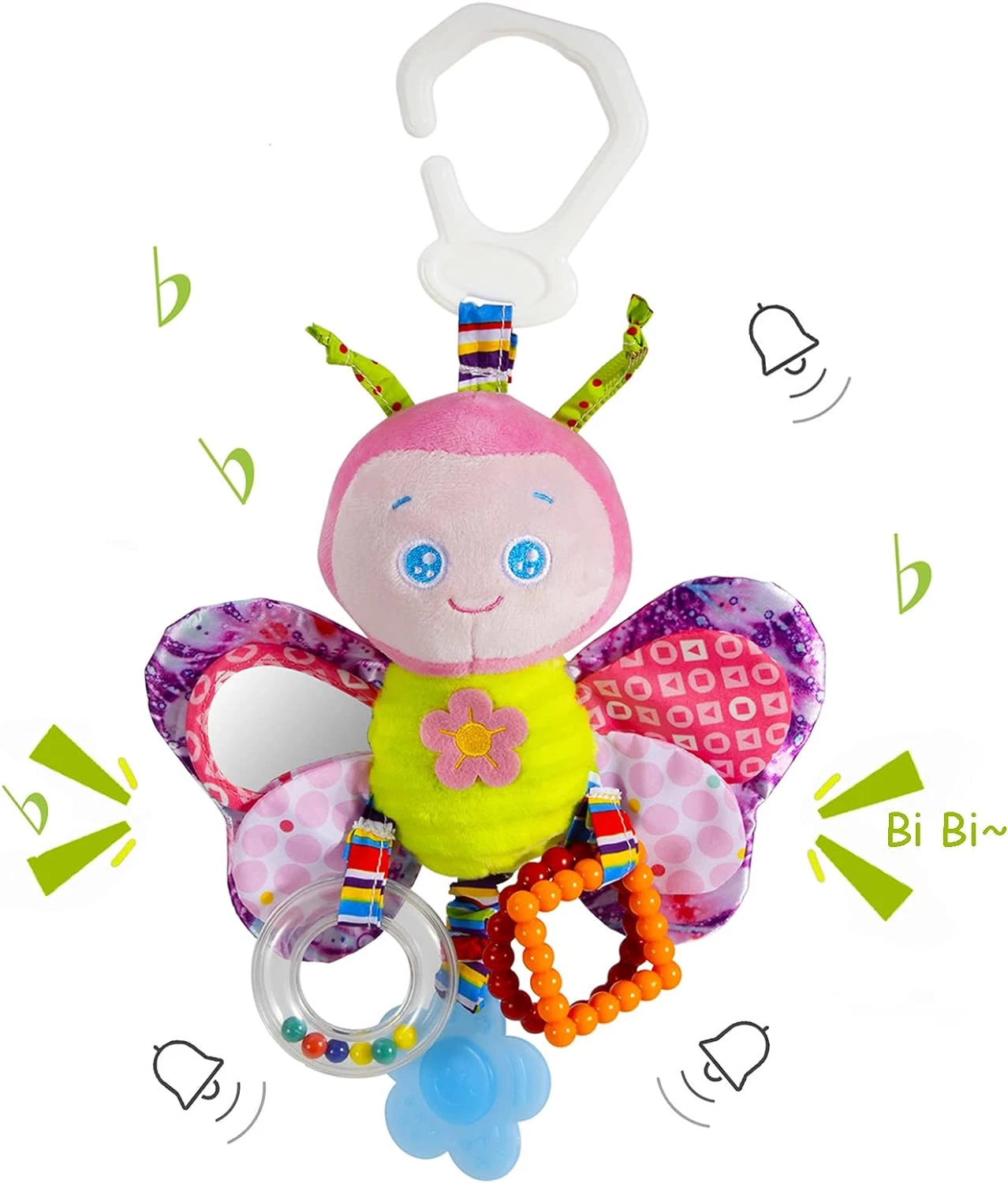 Baby Stroller Toy and Car Seat Toy for Infant with Teether Hanging Rattle Toys C