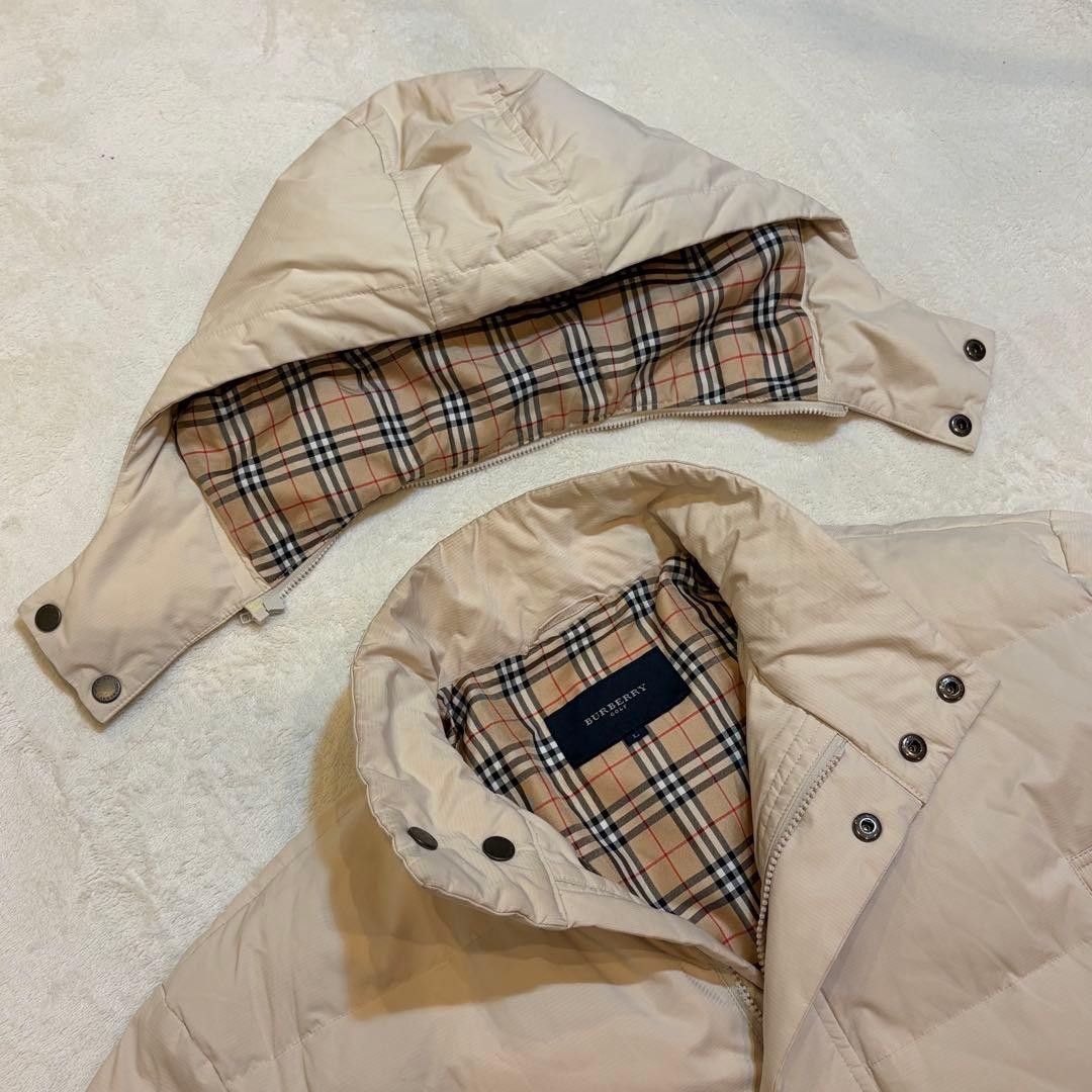 Burberry Nova Check Down Coat Beige Hooded Size L rare Men's From Japan thumbnail 20