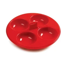 Norpro Silicone 4 Egg Poacher, Red