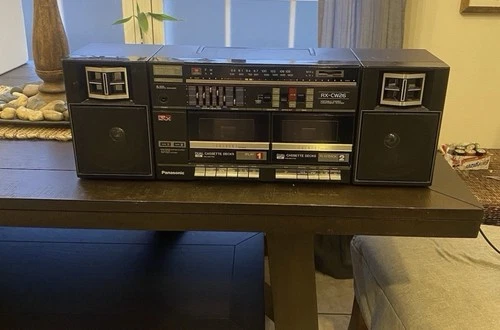 Panasonic RX-CW26 Portable 5 Band AM/ FM Dual Cassette Decks Stereo RADIO WORKS