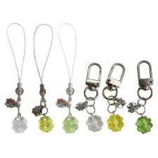 Green Four Leaf Clovers Phone Charm Stylish Keychain Accessory for Daily Use