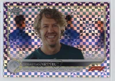 2022 Chrome Formula 1 Purple Checker Flag Refractor /199 Sebastian Vettel 0v2u