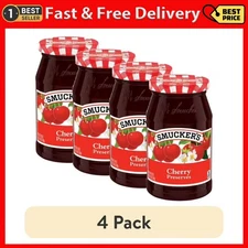 (4 Pack) Smucker'S Cherry Preserves, 18 Oz