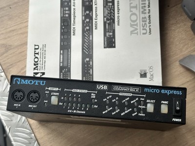 MOTU Micro Express USB Midi Interface 90er Ära mit Handbuch & Stromkabel