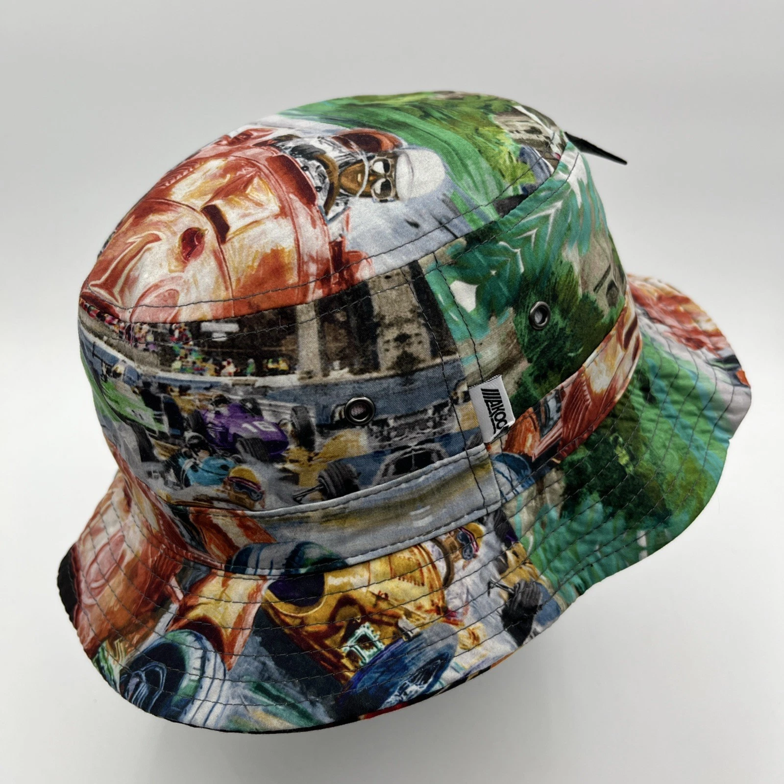 Akoo Bucket Hat Reversible Monaco Grand Prix Racing Tropical 90s NWOT Men's S/M