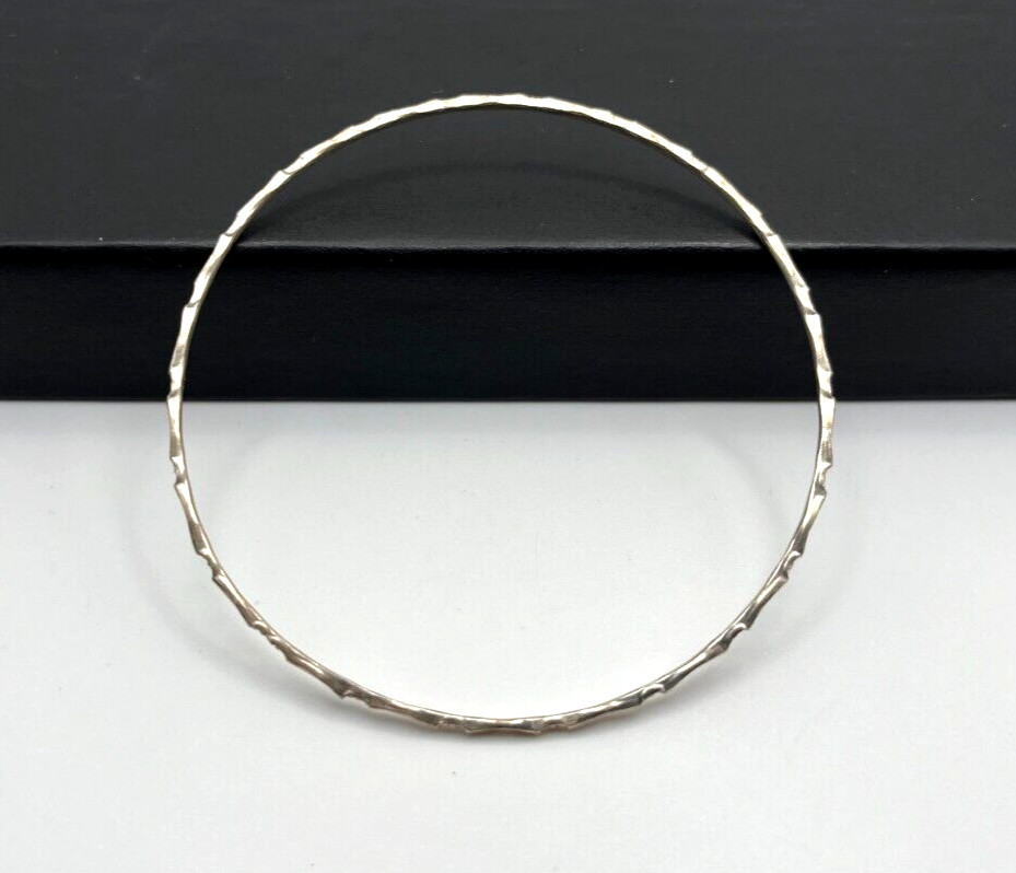 PETITE Sculpted BANGLE Solid Sterling Silver 925 … - image 1