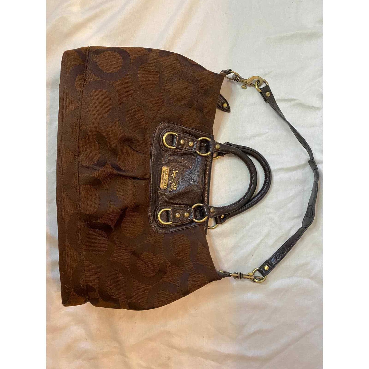 COACH ブラウン ハンドバッグ purse Brown Coach Handbag w/ Gold hardware & Leather Handle