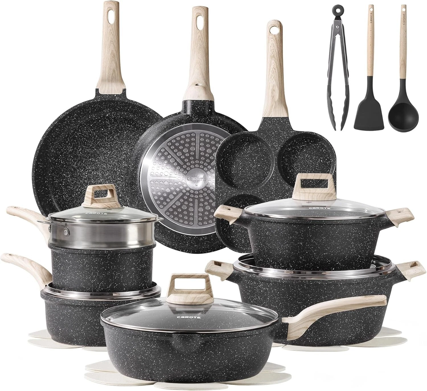 CAROTE 21pcs Pots and Pans Set Non Stick, Kitchen Cookware Sets, Large Capacity
Opens in a new windo