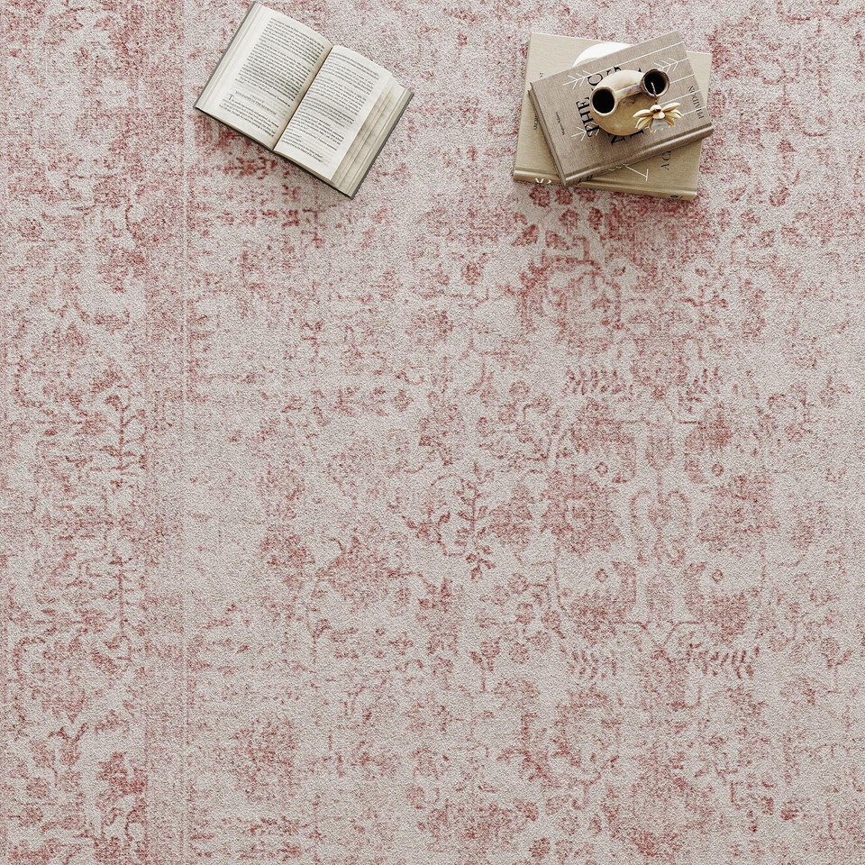 PureCozy Pink Round Rug 5ft Entryway Rug Circle Area Rug 5x5 Kitchen